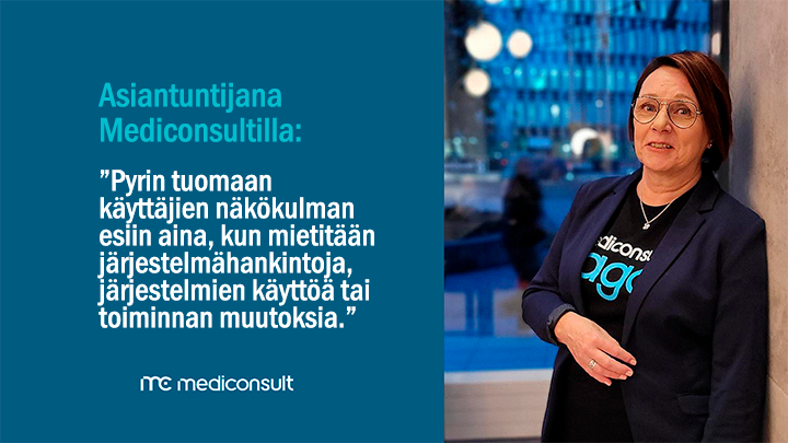 Tiina Pohjonen Asiantuntijana Mediconsultilla.